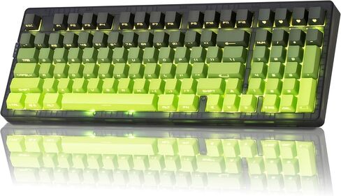 ZORNHER ZH980 Wireless Mechanical Gaming Keyboard,95% Green Custom Creamy Keyboard with Number Pad,Lighted Up PBT Dipped Keycaps,Pre-Lubed Linear Switches,Hot-Swappable,RGB Backlit,2.4GHz/USB-C/BT5.0 in Kuwait