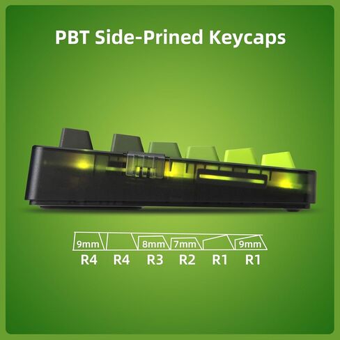 ZORNHER ZH980 Wireless Mechanical Gaming Keyboard,95% Green Custom Creamy Keyboard with Number Pad,Lighted Up PBT Dipped Keycaps,Pre-Lubed Linear Switches,Hot-Swappable,RGB Backlit,2.4GHz/USB-C/BT5.0 in Kuwait