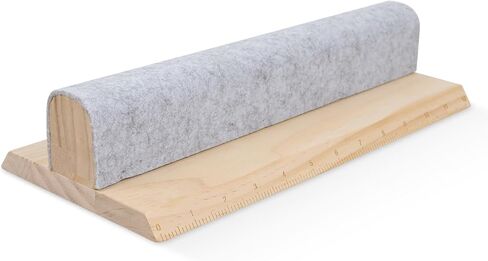 Wooden Wool Pressing Bar with Clapper, Beechwood Tailors Clappers with Scale Hard Wood Professional Sewing Tool for Flattening Fabrics and Point Pressing Sewing, Quilting, Ironing in Kuwait
