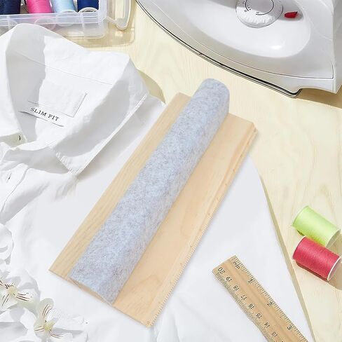 Wooden Wool Pressing Bar with Clapper, Beechwood Tailors Clappers with Scale Hard Wood Professional Sewing Tool for Flattening Fabrics and Point Pressing Sewing, Quilting, Ironing in Kuwait