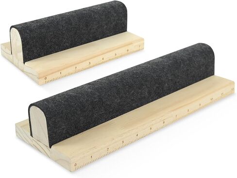 Wooden Wool Pressing Bar with Clapper, Beechwood Tailors Clappers with Scale Hard Wood Professional Sewing Tool for Flattening Fabrics and Point Pressing Sewing, Quilting, Ironing in Kuwait