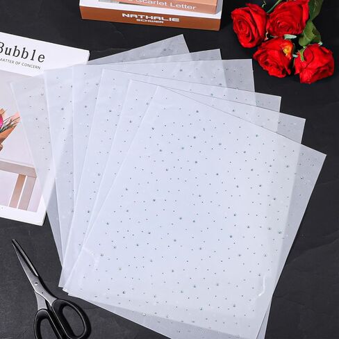 6 Sheets Glitter Rhinestone Hotfix Decals 2mm & 3.5mm Flat Round Transfers Patches Hot Melt Sparkle Iron on Crystal Clear Crystal Rhinestone Decals for Women Men Clothing Embellishment Nail Art in Kuwait
