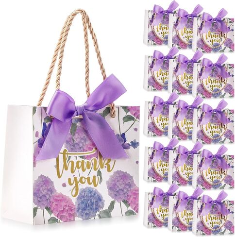 Moinchore 40 Pack Eucalyptus Leaf Thank You Gift Bags with Handles Paper Wedding Welcome Bags Bridal Shower Green Welcome Gift Tote with Bow for Wedding Birthday Baby Shower Bridesmaid Party Favor in Saudi Arabia