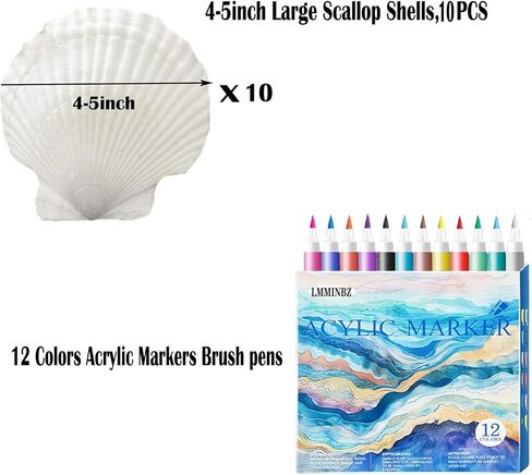 4-5inch Large Scallop Shells 10 PCS White Sea Shells Crafts for Baking DIY Painting Beaching Wedding Decoration Natural Scallop Shells Home Fish Tank Decor in Kuwait
