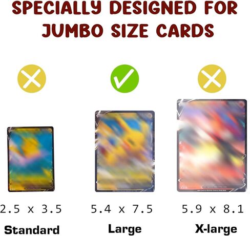 Jumbo Card Binder, HYMENEX 80 Pockets Trading Card Binder with 40 Removable Sleeves and Zipper for Jumbo Oversized Cards - Portable & Lightweight 5.9" x 8.1" (Size XL) in Kuwait