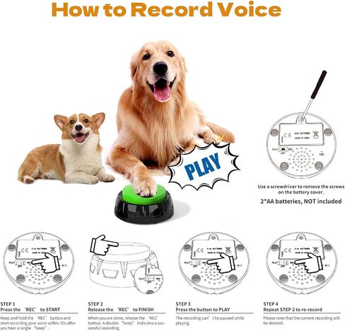 Interactive Dog Training Button Set, 4 Colors, Pet Learning Communication Toys in Saudi Arabia