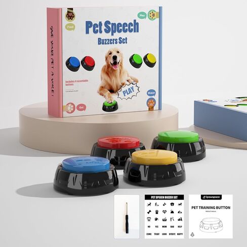 Interactive Dog Training Button Set, 4 Colors, Pet Learning Communication Toys in Saudi Arabia