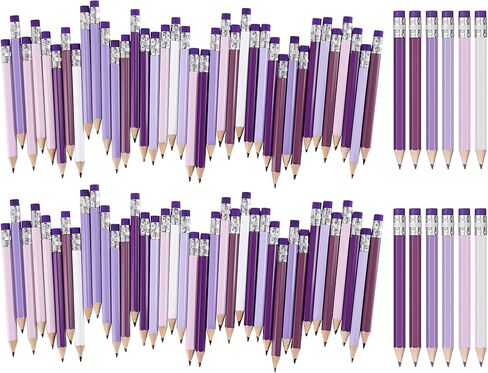 TecUnite 108 Pcs Pink HB Pencils Bulk Short Pre Sharpened No 2 HB Pencils with Eraser Wooden Hexagonal for Wedding Gifts Bridal Shower Party Favors Exams School Office Sketching, 4 Inch in Saudi Arabia