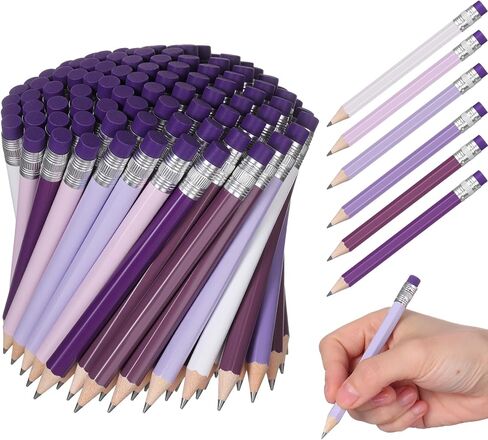 TecUnite 108 Pcs Pink HB Pencils Bulk Short Pre Sharpened No 2 HB Pencils with Eraser Wooden Hexagonal for Wedding Gifts Bridal Shower Party Favors Exams School Office Sketching, 4 Inch in Saudi Arabia