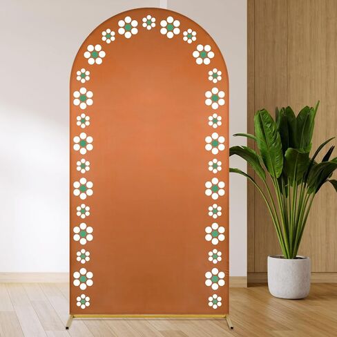 المكسيكي Talavera Arch Stand Covers Wedding Cielito Lindo Backdrop Round Top Arch Cover Fabric for Mexico Party Baby Shower Stand Decoration 4 × 7ft in Kuwait