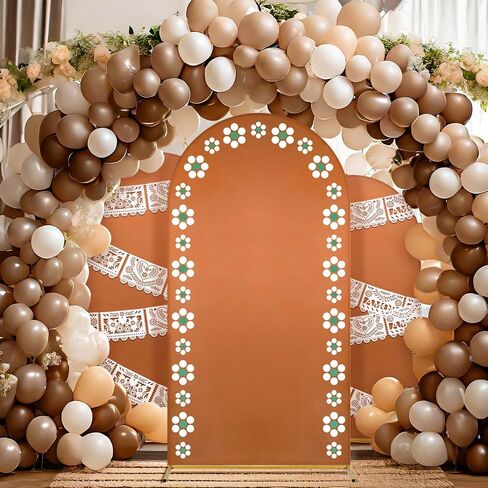 المكسيكي Talavera Arch Stand Covers Wedding Cielito Lindo Backdrop Round Top Arch Cover Fabric for Mexico Party Baby Shower Stand Decoration 4 × 7ft in Kuwait