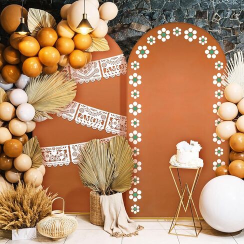 المكسيكي Talavera Arch Stand Covers Wedding Cielito Lindo Backdrop Round Top Arch Cover Fabric for Mexico Party Baby Shower Stand Decoration 4 × 7ft in Kuwait