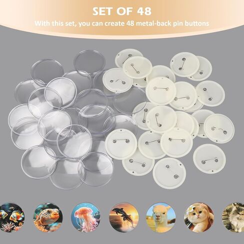 Button Maker Machine,Badge Maker for Kids,with 48 pcs Button Parts Pictures Circle Cutter,55mm(2.16 inch) DIY Pin Button Maker Press Machine Badge Punch Kit for DIY Gifts and Christmas in Saudi Arabia