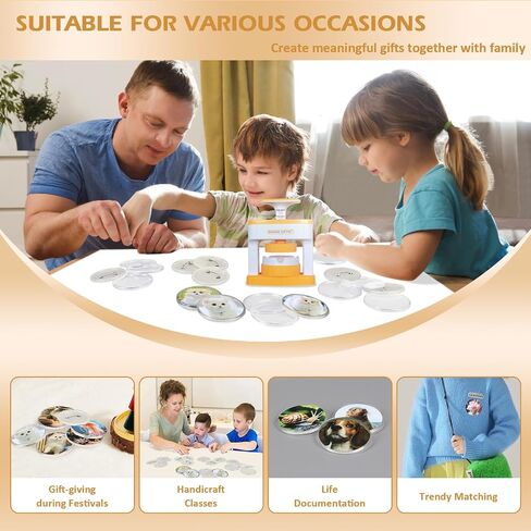 Button Maker Machine,Badge Maker for Kids,with 48 pcs Button Parts Pictures Circle Cutter,55mm(2.16 inch) DIY Pin Button Maker Press Machine Badge Punch Kit for DIY Gifts and Christmas in Saudi Arabia