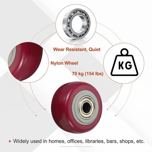 Meccanixity Push Cart Wheels استبدال العجلات النايلون المتداول مع تجويف لشاحنات منصة الأثاث شاحنات التسوق in Saudi Arabia