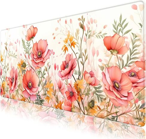 Desk Pad for Keyboard and Mouse, Large Mouse Pad for Desk, Non-Slip Keyboard Mat, Computer Mats for Desk, Desk Pad with Stitched Edges for Office, Gaming I Green Various Pink Bows in Saudi Arabia