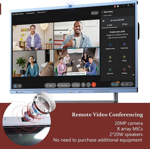 75 inch Interactive Whiteboard, 4K UHD Smartboard Touchscreen Display, Smart Whiteboard with Windows 10 & Android Ecosystem, Remote Collaboration Smart Board for Classroom and Businesses in Saudi Arabia