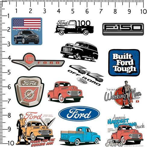 Ford Truck 50ct Vinyl Large Deluxe Stickers Pack -Pack - Labtop ، زجاجة ماء ، سكرابوكينغ ، جهاز لوحي ، لوح التزلج ، داخلي/خارجي in Kuwait
