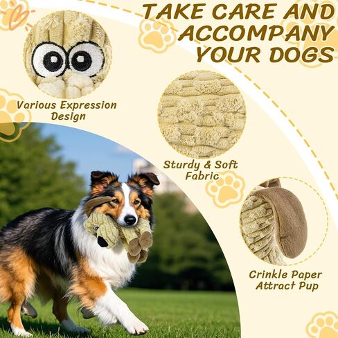 3Pack Squeaky Stuffed Dog Toys- Indoor&Outdoor Playing Toys for Large to Small, Durable Plush Toys to Keep Them Busy- Animal Shape Crinkle Toy in Saudi Arabia