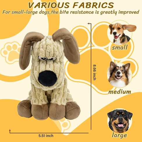 3Pack Squeaky Stuffed Dog Toys- Indoor&Outdoor Playing Toys for Large to Small, Durable Plush Toys to Keep Them Busy- Animal Shape Crinkle Toy in Saudi Arabia