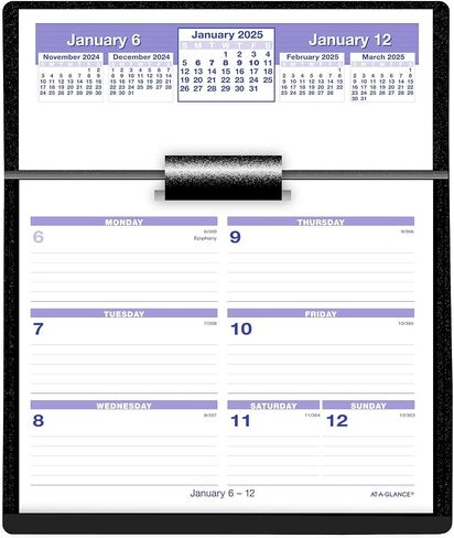 AT-A-GLANCE 2026 Desk Calendar and Base, Weekly, 5.5" x 7", Flip-A-Week (SW700X0026) in Saudi Arabia