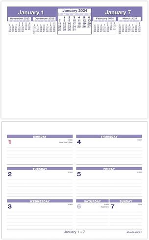 AT-A-GLANCE 2026 Desk Calendar and Base, Weekly, 5.5" x 7", Flip-A-Week (SW700X0026) in Saudi Arabia