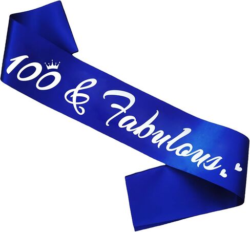 100 & Fabulous Birthday Sash, 100th Birthday Gifts idea for women, Funny 100th Birthday Party Suppiles, Hot Pink+ Silver(100 & Fabulous) in Saudi Arabia