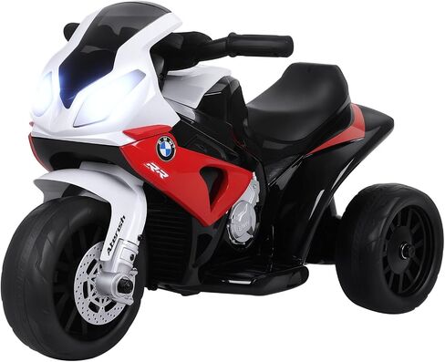 AOSOM 6V Kids Motorcycle BMW المرخصة ، دراجة نارية صغيرة مع المصباح ، الموسيقى ، دراجة نارية كهربائية 3 عجلات للأطفال ، هدية للبنين والبنات ، الأسود in Saudi Arabia