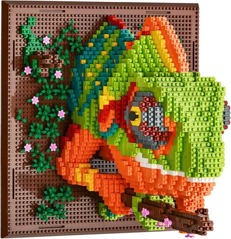 BNG Wall Art Chameleon Building Sets for Adult,Collectible Wall Decor or Table Display Model,Animals Building Blocks Toys,Creative Gifts for Teens Boys 14+,Not Compatible with(2688 PCS) in Kuwait