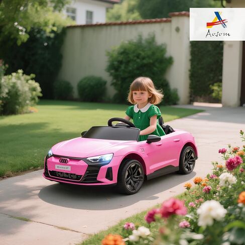 Aosom Kids Ride On Car ، 12V مرخصة من Audi RS E-Tron GT 3.1 ميل في الساعة للسيارات الكهربائية للأطفال ، لعبة ركوب للأولاد والبنات مع التحكم عن بعد ، 4 عجلات مع تعليق ، قرن ، الموسيقى ، الأضواء in Kuwait