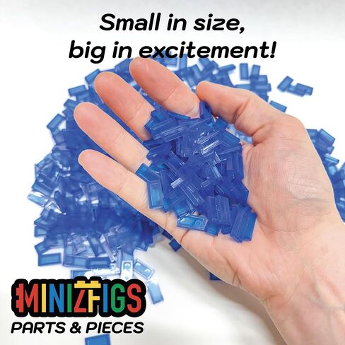 1x2 Tiles Transparent Light Blue, 550 PCS, Bulk Flat Building Bricks Toy for Kids, Perfect for Water Bricks, Compatible with Lego Bricks, Building Block Sets Parts and Pieces Lot in Saudi Arabia
