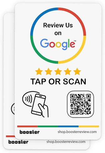 Google Review Tap Stickers by Booster Review: Smart Tap NFC & QR for Instant Reviews - iPhone & Android - Boost Business Reviews Quickly (3-Pack) in Saudi Arabia