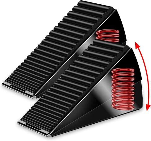 2 Pack Strongest Spring Large Door Stoppers - Heavy Duty Door Stopper Wedge, Tall Door Stoppers for Bottom of Doors, Rubber for Extra Strong Grip, 3 Inches High Metal Door Stop Suits Any Heavy Door in Saudi Arabia