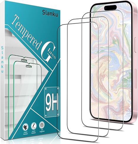 SLANKU [3 حزمة شاشة الحزمة لزجاج iPhone 16E ، لا توجد فقاعات ، مضادة للخدش ، ودية للحالة ، وسهلة التثبيت in Kuwait