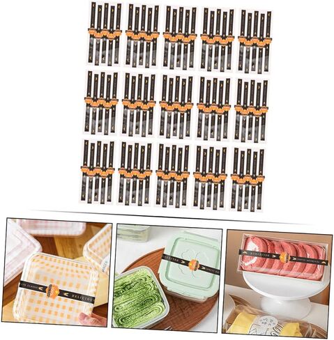Food Packaging Sealing Stickers 100pcs Tamper Evident Stickers Pink Striped Long Sealing Labels for Handmade Baking Retail Store Wrapping Cookie and Cake Boxes (Pink) in Saudi Arabia