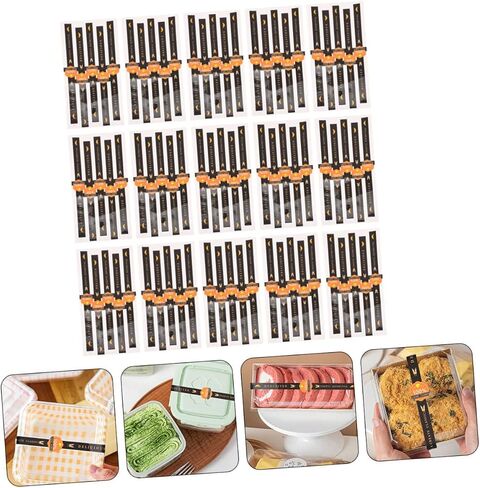 Food Packaging Sealing Stickers 100pcs Tamper Evident Stickers Pink Striped Long Sealing Labels for Handmade Baking Retail Store Wrapping Cookie and Cake Boxes (Pink) in Saudi Arabia