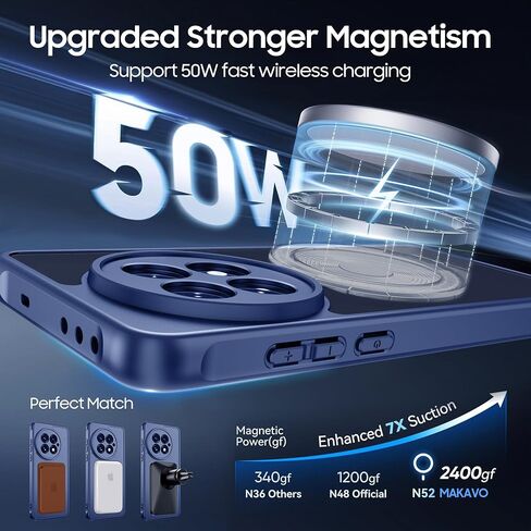 Magnetic for OnePlus 13R Case [Fit for MagSafe] Translucent Matte Shockproof Phone Case with Camera Cover, One Plus 13R Slim Thin Yet Military Grade Drop Proof Silicone Bumper Case, Black in Kuwait