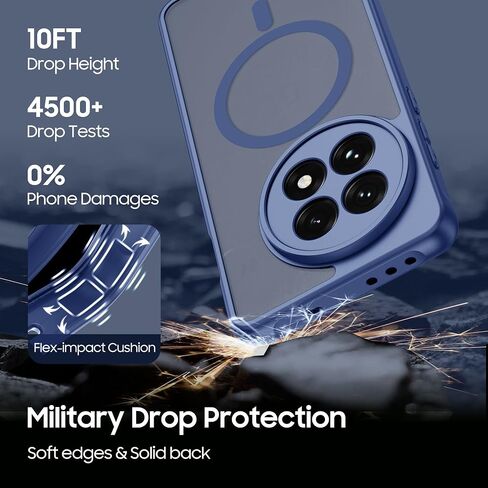 Magnetic for OnePlus 13R Case [Fit for MagSafe] Translucent Matte Shockproof Phone Case with Camera Cover, One Plus 13R Slim Thin Yet Military Grade Drop Proof Silicone Bumper Case, Black in Kuwait