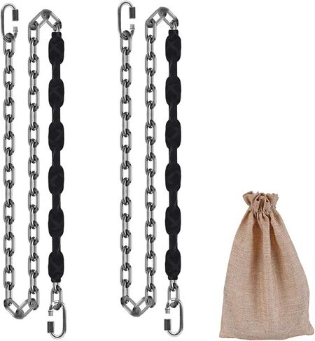 4 Stainless Steel Chains (Black 84") Swing Chains, Heavy Duty Swing Hardware,4 Quick Connection Buckles, Indoor and Outdoor Playground Swings Hammocks Sandbags, 1000 lb Capacity in Saudi Arabia