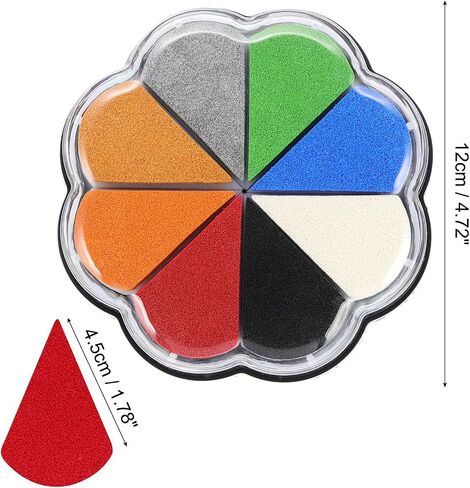 PATIKIL Craft Ink Pad, Petal Shape Rainbow Finger Stamp Ink Pads Rubber DIY Washable Pigment for Stamping Card Making Scrapbooking Painting, Mixed Gray in Saudi Arabia