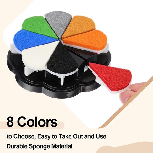 PATIKIL Craft Ink Pad, Petal Shape Rainbow Finger Stamp Ink Pads Rubber DIY Washable Pigment for Stamping Card Making Scrapbooking Painting, Mixed Gray in Saudi Arabia