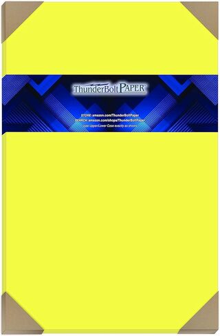 125 Bright Neon Yellow Fluorescent Color Cardstock - 5" X 7" (5X7 Inches) Photo|Card|Frame Size - 65# lb/pound Light Card Weight Cover Paper - Quality Printable Smooth Surface Sheets in Saudi Arabia