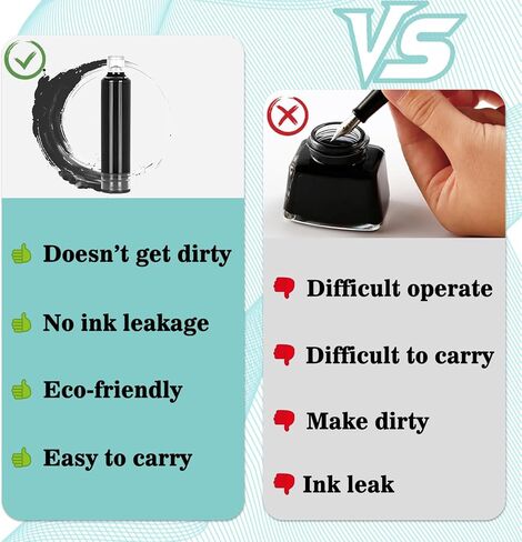 Clictek Fountain Pen Set,Retractable Fountain Pen, Extra Fine Nib Black Ink Pen includes 10 ink cartridges and ink syringes Slim pen body Smooth Writing Sketch Diary Calligraphy Gift(Pink) in Kuwait