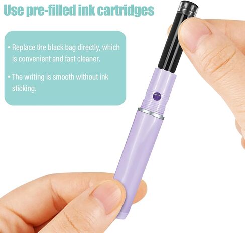 Clictek Fountain Pen Set,Retractable Fountain Pen, Extra Fine Nib Black Ink Pen includes 10 ink cartridges and ink syringes Slim pen body Smooth Writing Sketch Diary Calligraphy Gift(Pink) in Kuwait