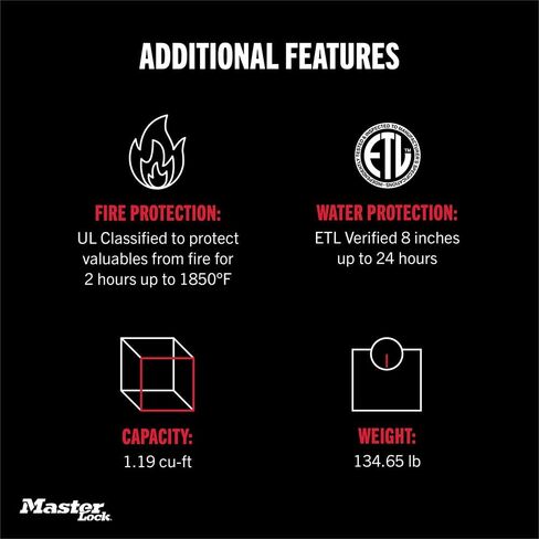 Master Lock Black Premium Fireproof Safe with Digital Keypad, STW082GTC in Saudi Arabia