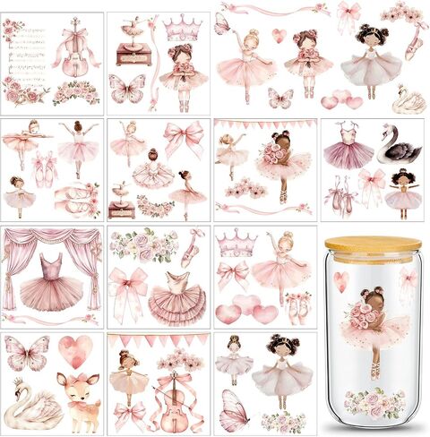 Glenmal 12 Sheets Rub on Transfers for Crafts and Furniture Ballerinas Goose Rub on Transfer Sticker 7 x 8 Inch Vintage Furniture Decals for Home Paper Wood DIY Craft(Goose) in Saudi Arabia