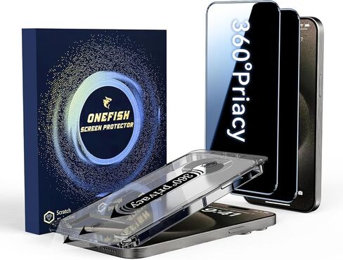 4 طريقة شاشة الخصوصية واقي 360 درجة من الزجاج المضاد للتجسس لجهاز iPhone 14 Pro 9H+ HD HD CLEAR anti-pingerprint case friendlation سهلة التثبيت in Kuwait