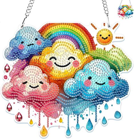 GHHKUD Hanging Diamond Art Two Birds Painting Pendants Kits for Adults Kids, DIY Decoration Special Crystal Double Sided Hanging Board Gifts Window Garden Home Decor in Saudi Arabia