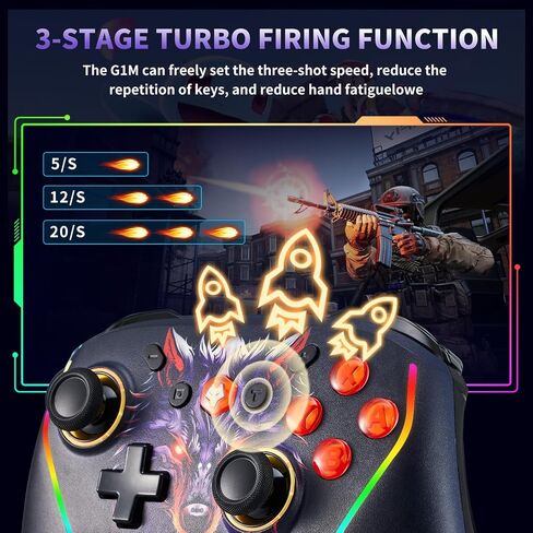 NBCP Wireless Switch Controller for Nintendo Switch/Lite/OLED Controller, Switch Controller with Mouse Touch on Back Buttons, Extra Switch Pro Controller with Wake, Programmable, Turbo Function in Kuwait