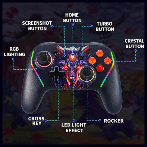 NBCP Wireless Switch Controller for Nintendo Switch/Lite/OLED Controller, Switch Controller with Mouse Touch on Back Buttons, Extra Switch Pro Controller with Wake, Programmable, Turbo Function in Kuwait